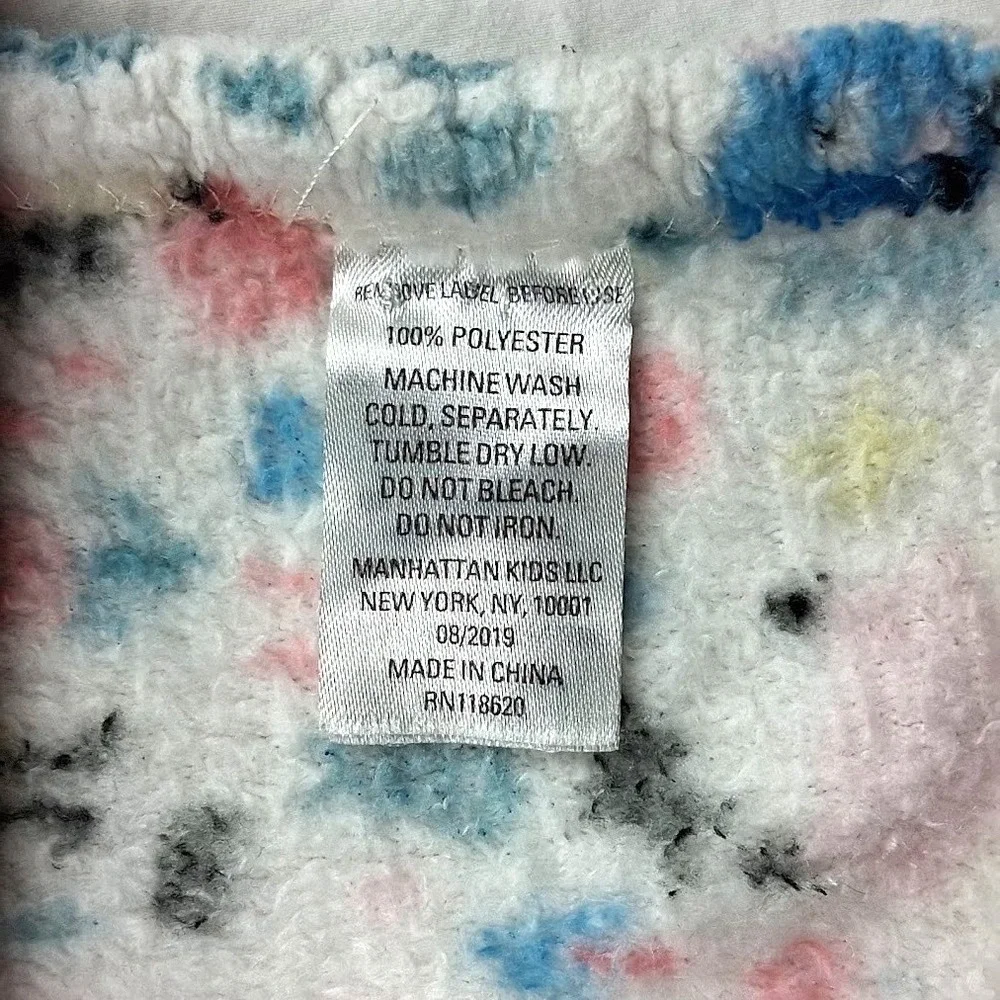 Manhattan Kids Baby Girl White Blanket Fox Chick Bird Flower Fleece Lovey Soft